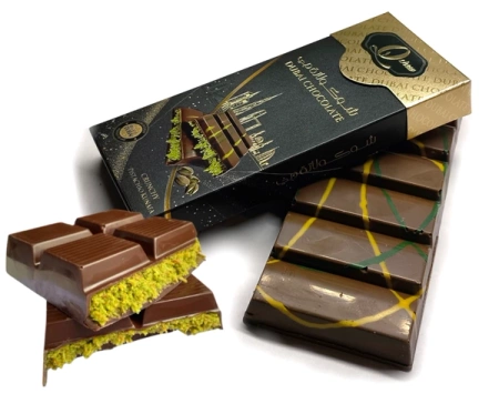 2 x Dubai Chocolate zestaw czekolad dubajskich z kremem pistacjowym i ciastem kataifi mleczna i biała 160g Q Chew